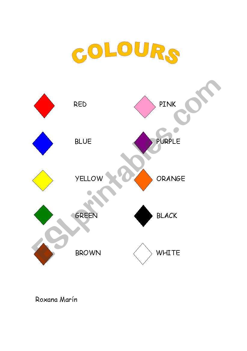 10 Colours worksheet