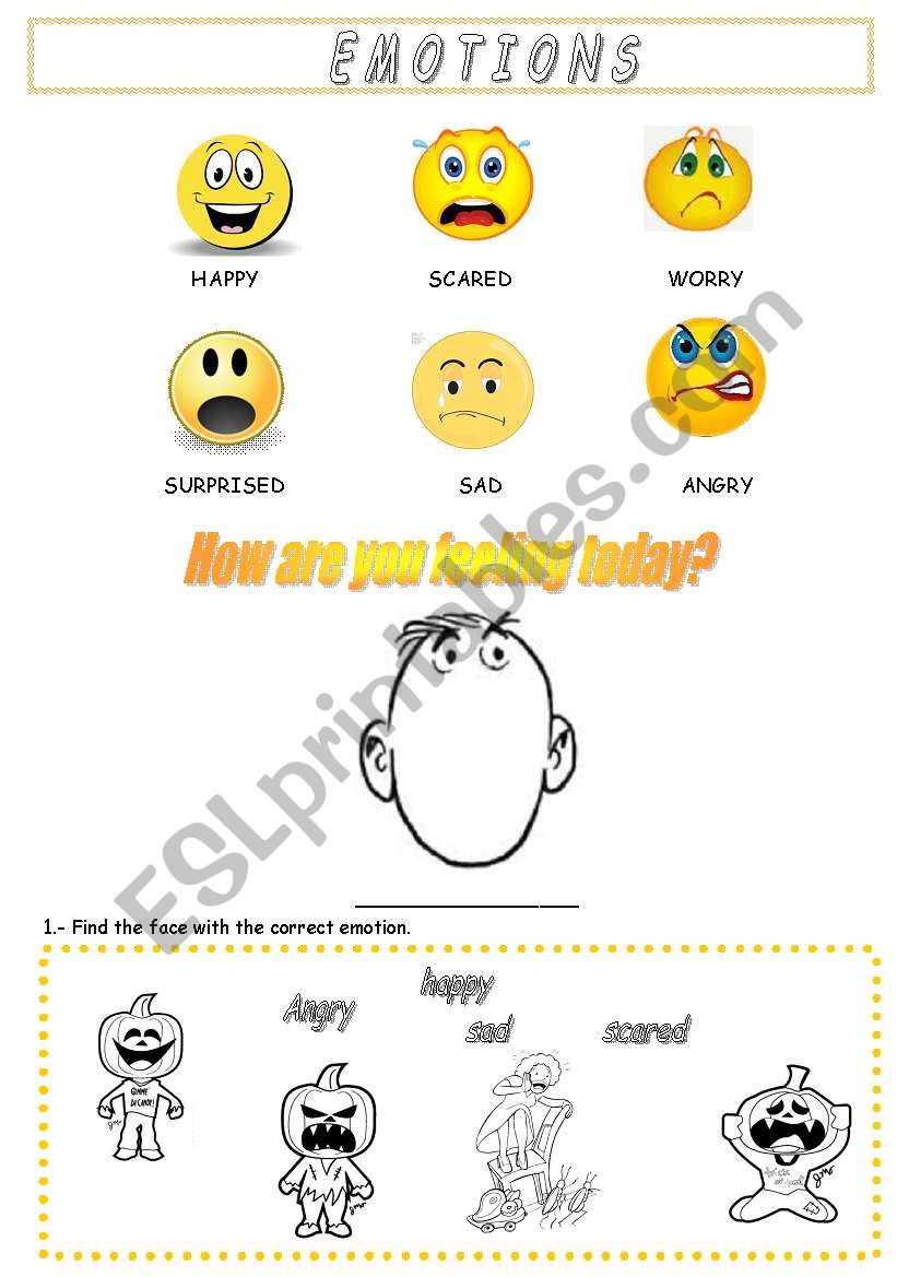 Emotions worksheet