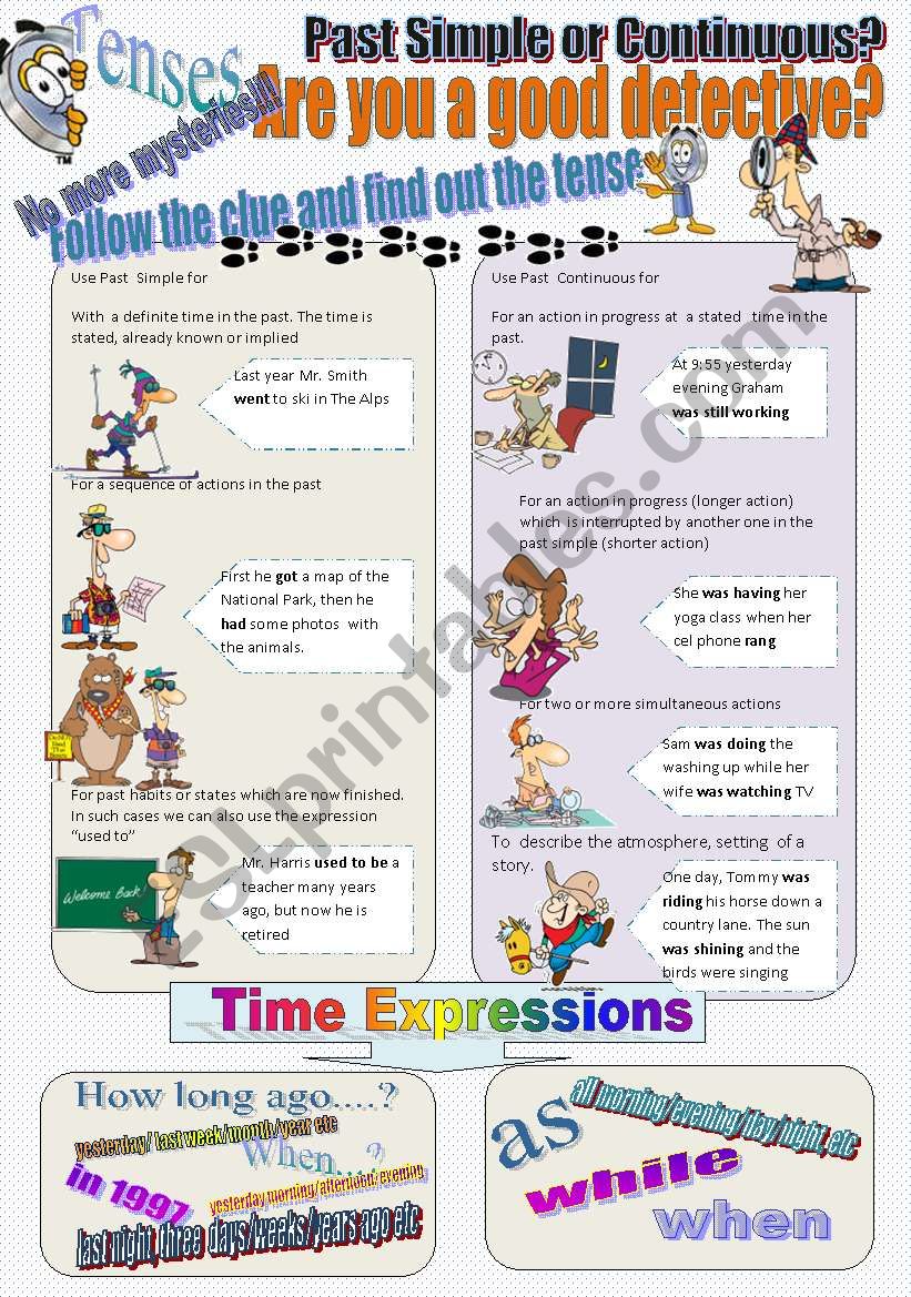 Past Simple Vs Past Continuous ESL Worksheet By Lilianac