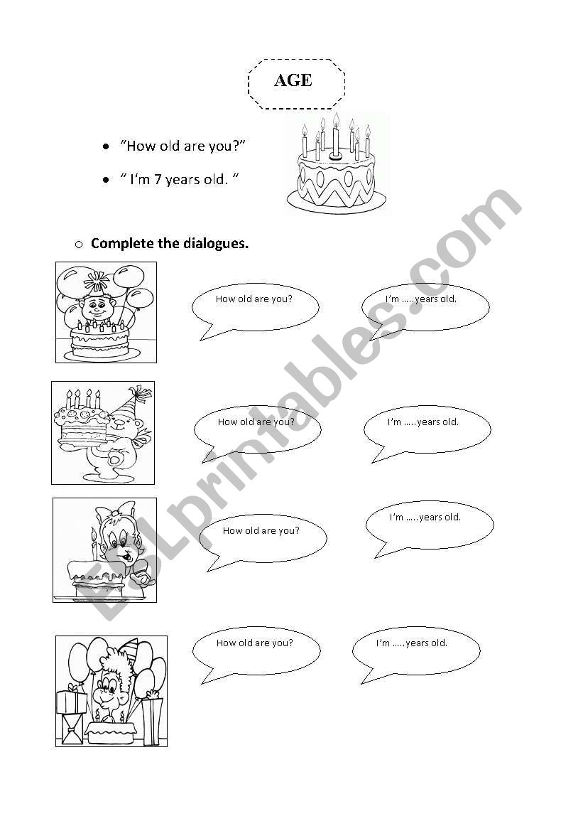 Age worksheet