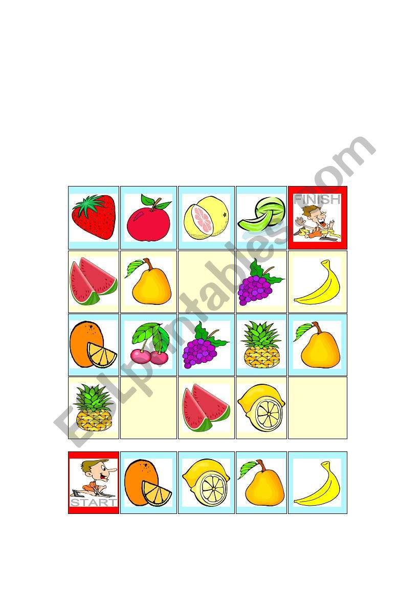 Fruit Race worksheet