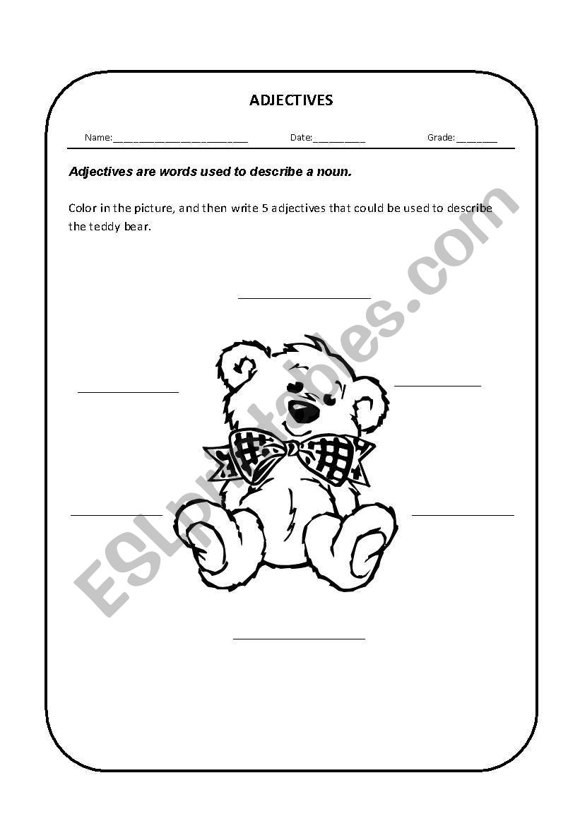 ADJECTIVES worksheet