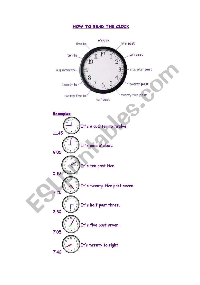 The time worksheet