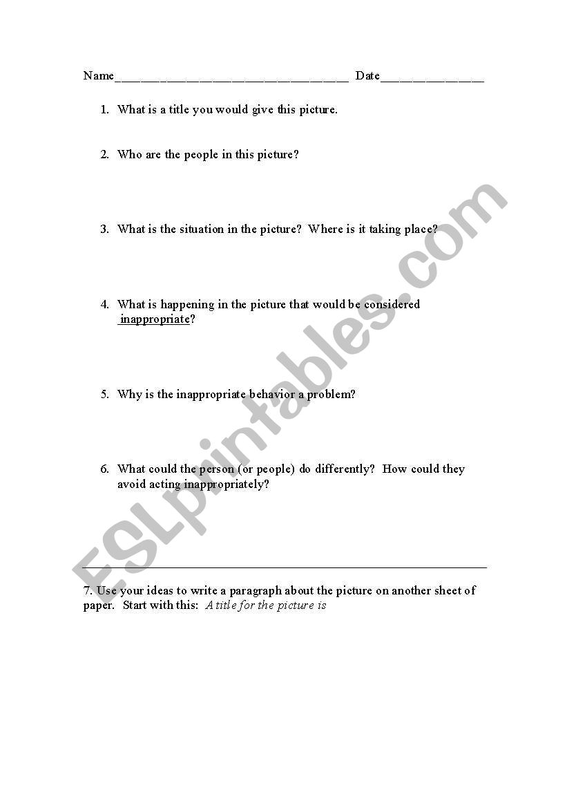 social skills instruction worksheet