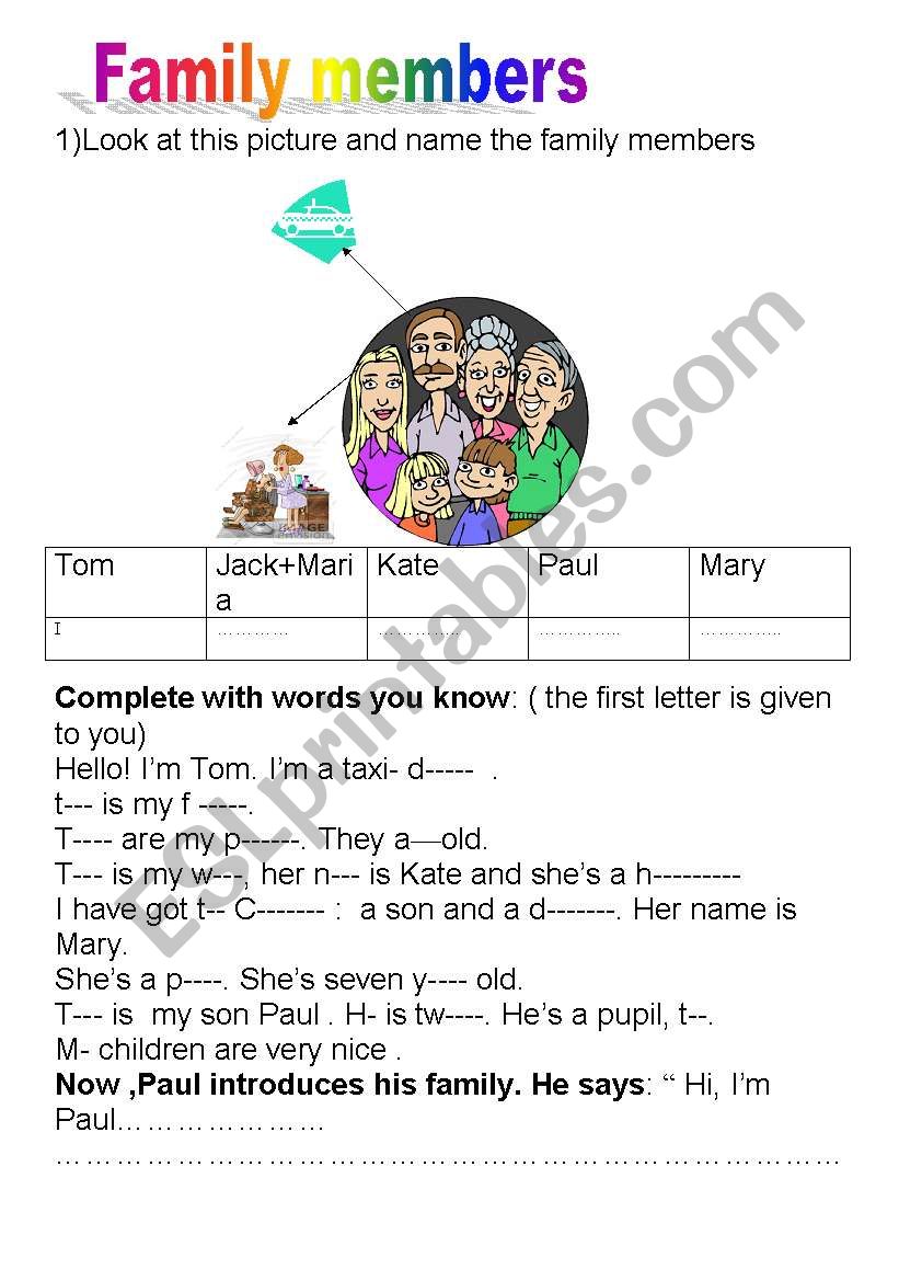 How to introduce your family in English 