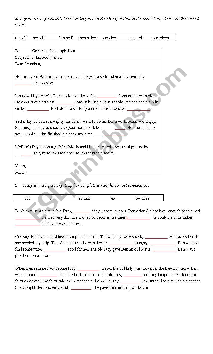 Reflexive pronouns and conjuctions