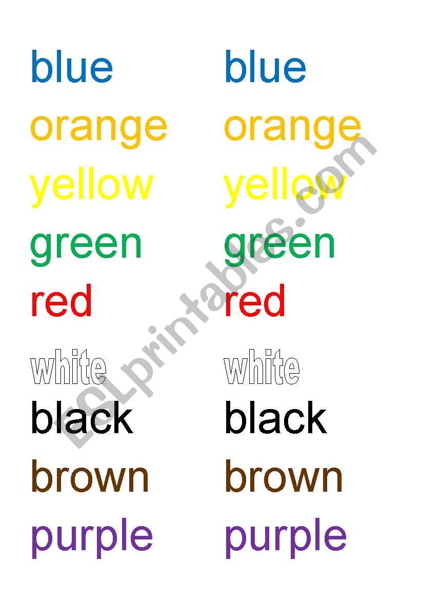 Colour words in colour worksheet