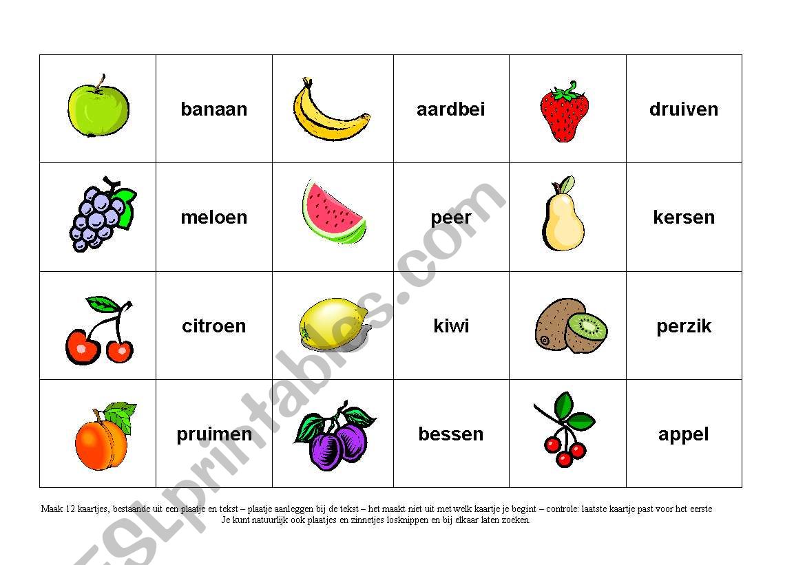 fruit domino worksheet
