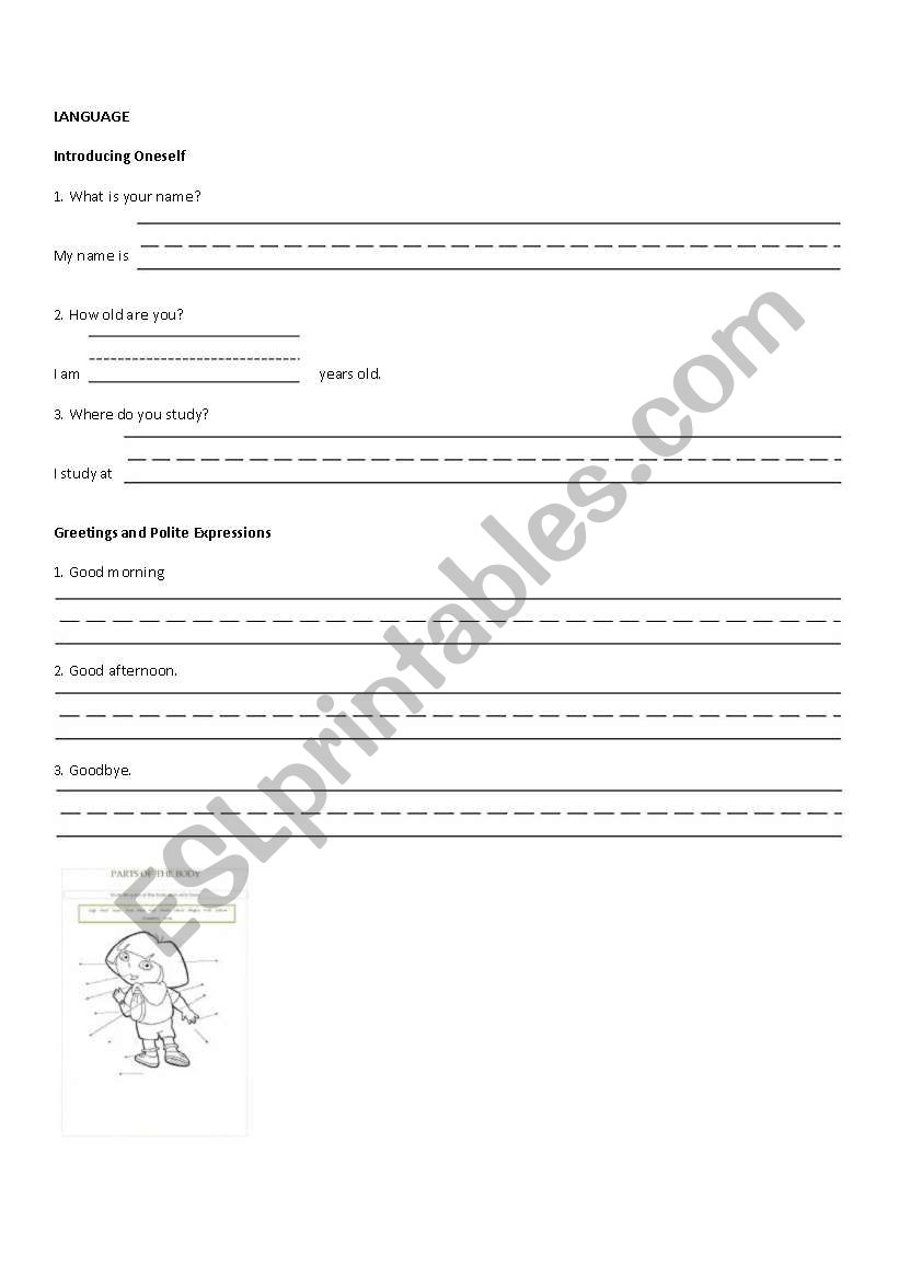 kinder worksheet