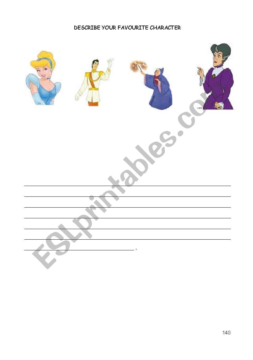 Describe a character worksheet