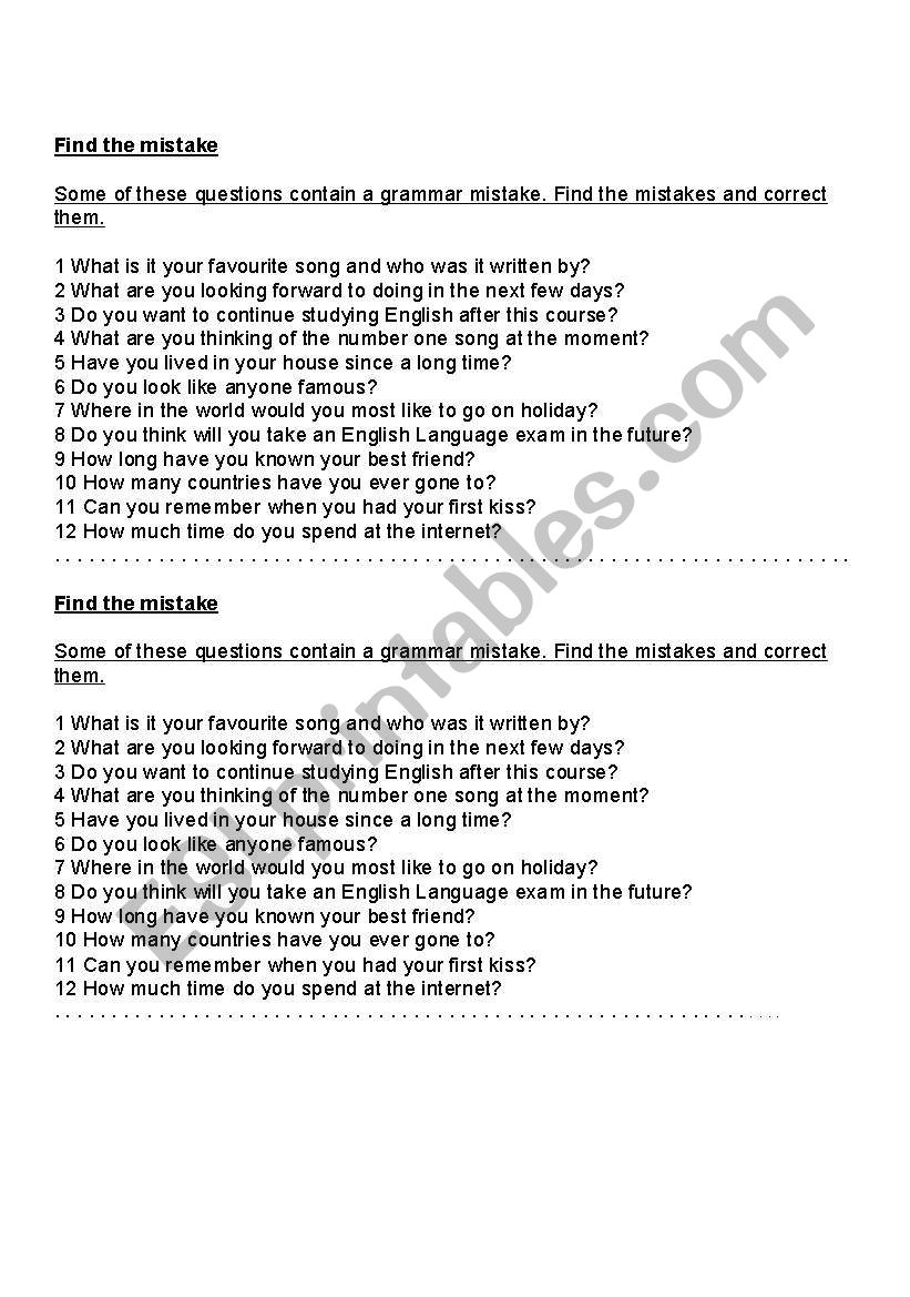 grammer practice worksheet