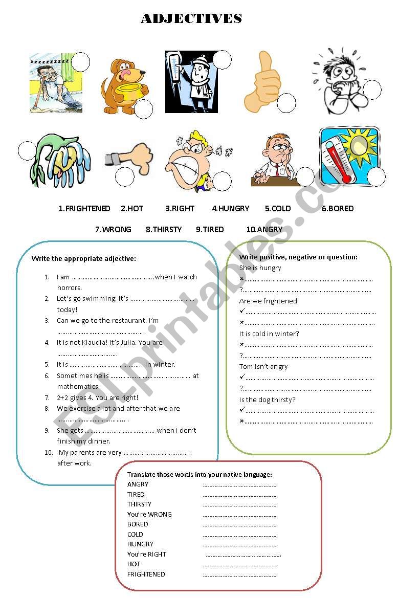 ADJECTIVES worksheet