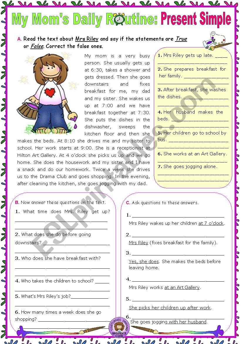 my-mom-s-daily-routine-simple-present-esl-worksheet-by-mena22