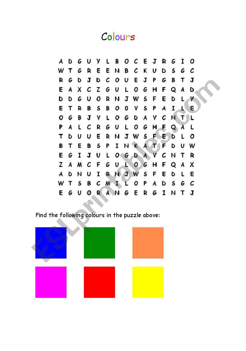 Colours Puzzle worksheet