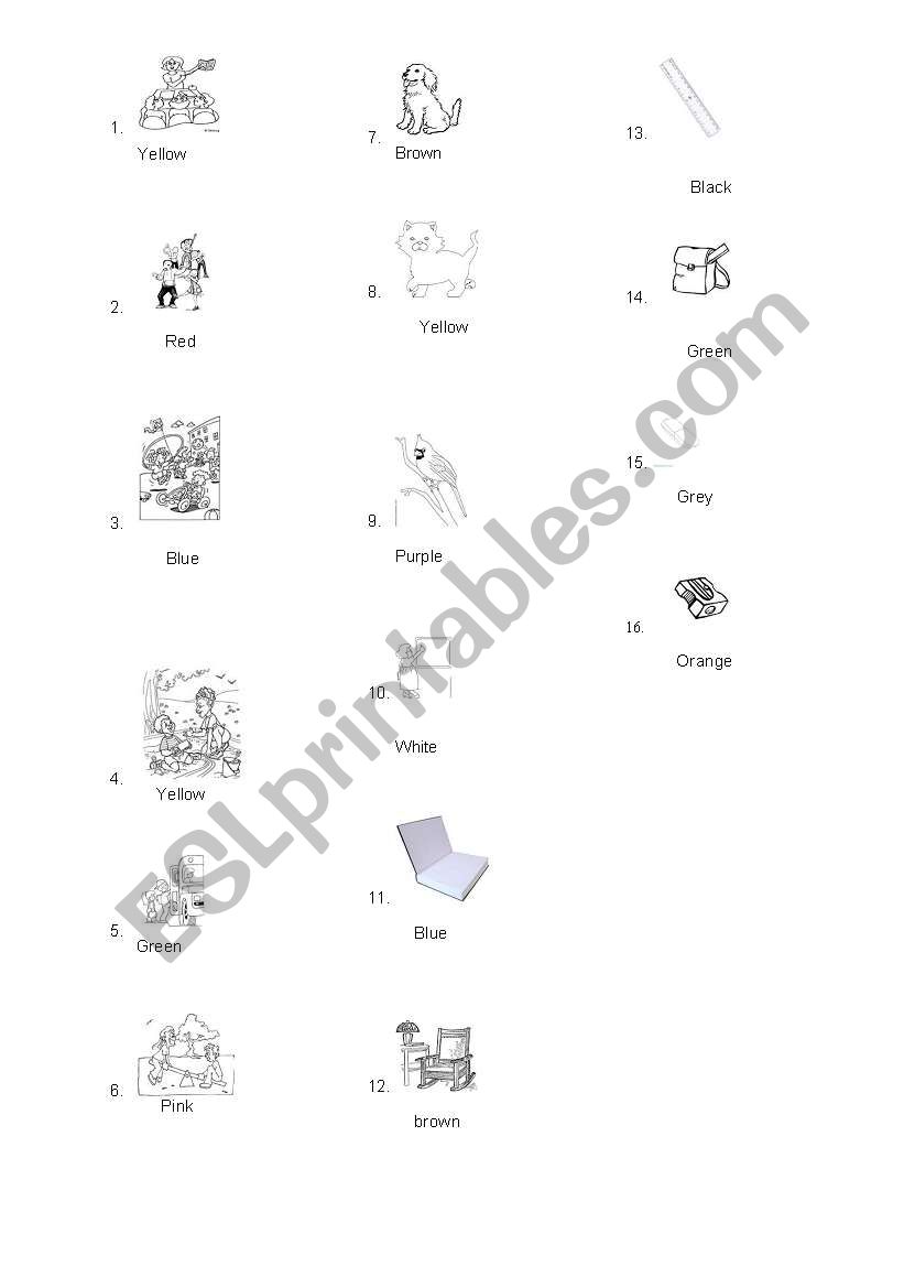 colour the classroom objects worksheet