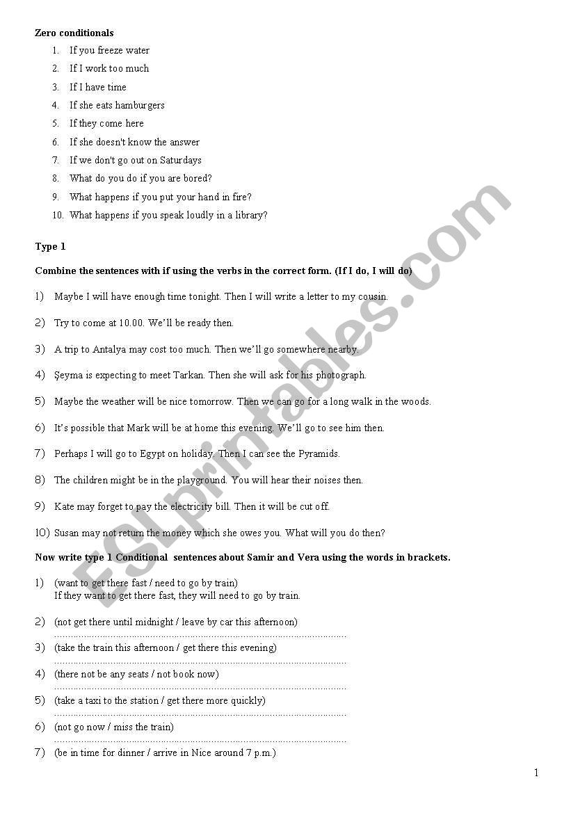 All If Conditionals worksheet