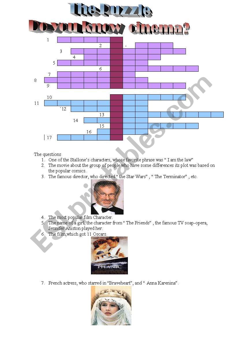 Cinema worksheet