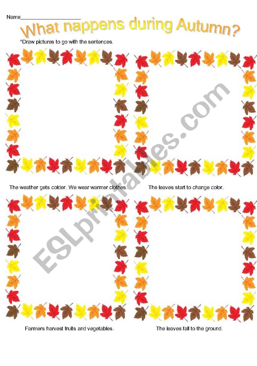 Changes in Autumn worksheet