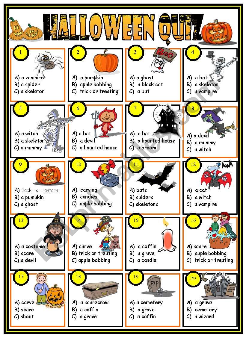 Halloween Quiz Free Printables
