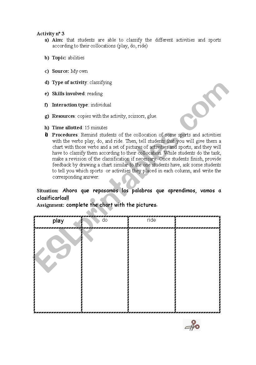 Collocations with sports worksheet