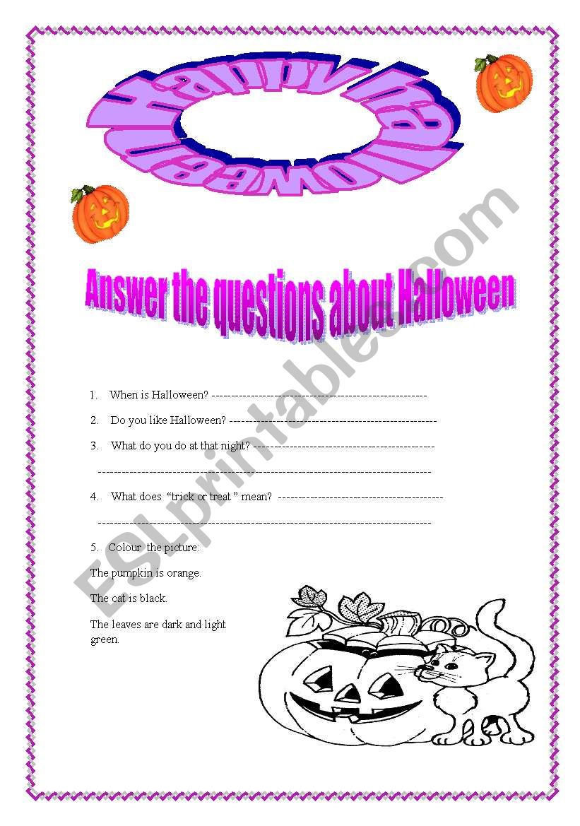 Halloween worksheet