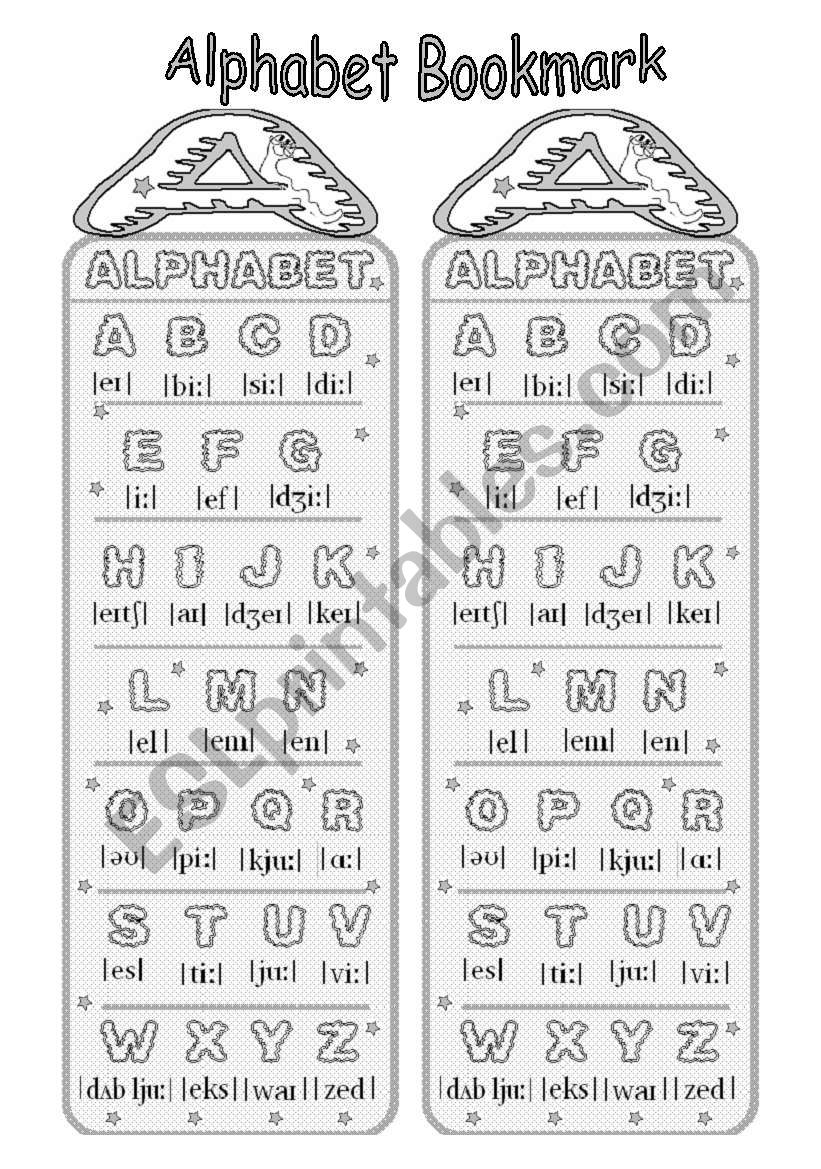 Alphabet Bookmarks + BLANK Template