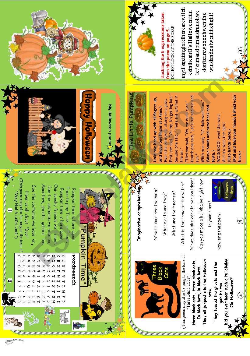 Happy Halloween minibook ( 3 fun poems + activities)