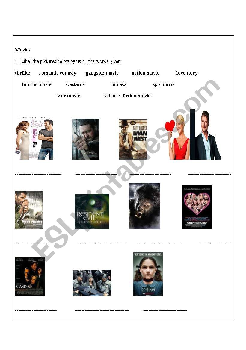 Movies worksheet