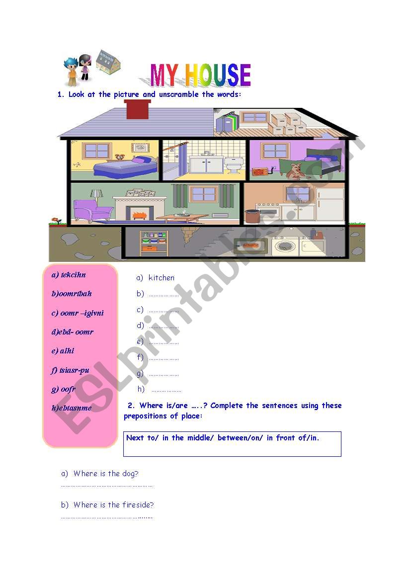 My House - ESL worksheet by labou