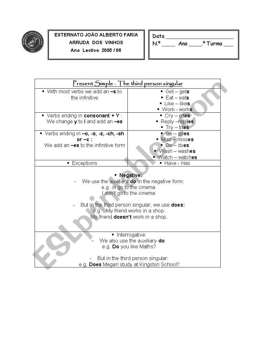 Present Simple and Continuous worksheet