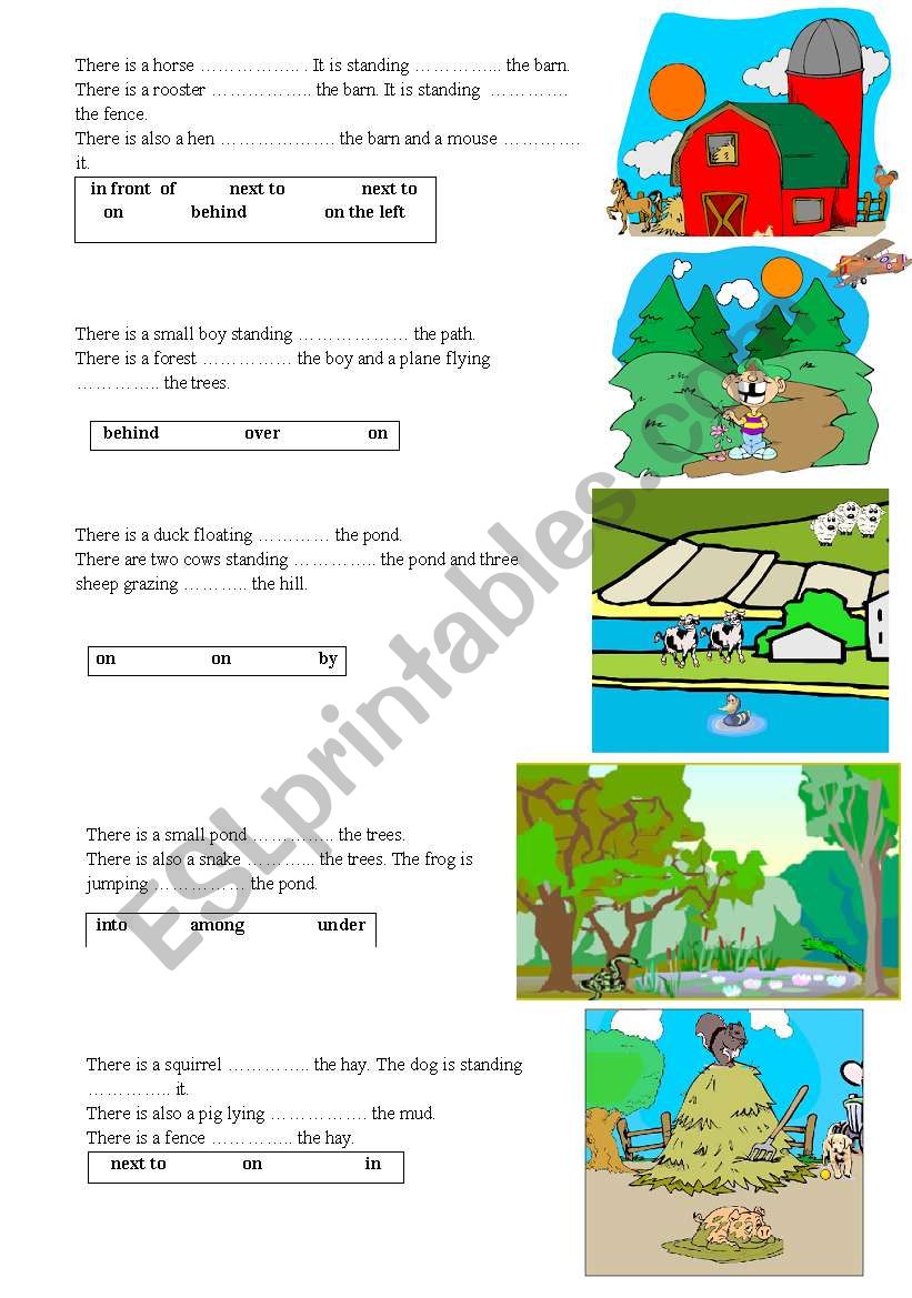 prepositions worksheet