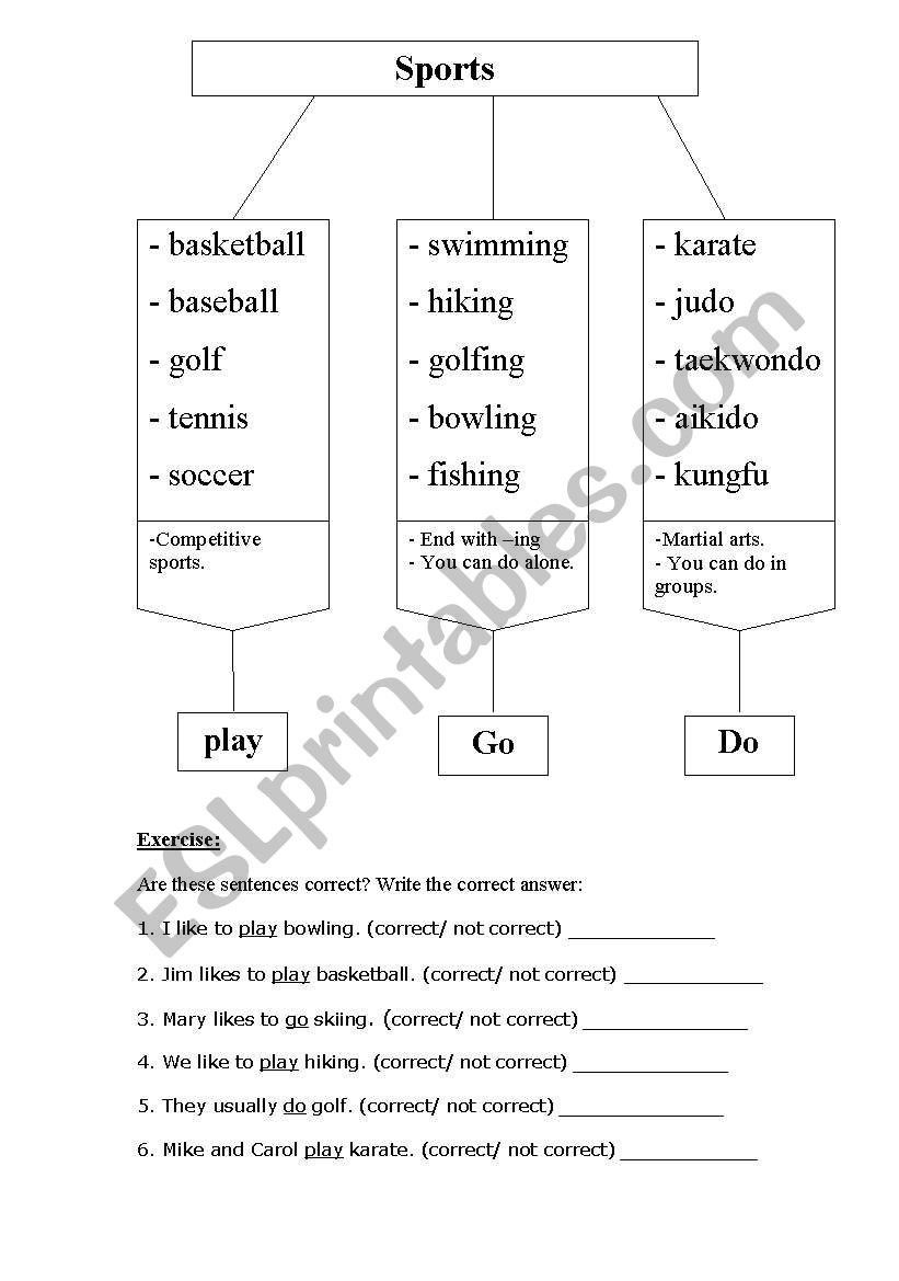 Sports worksheet