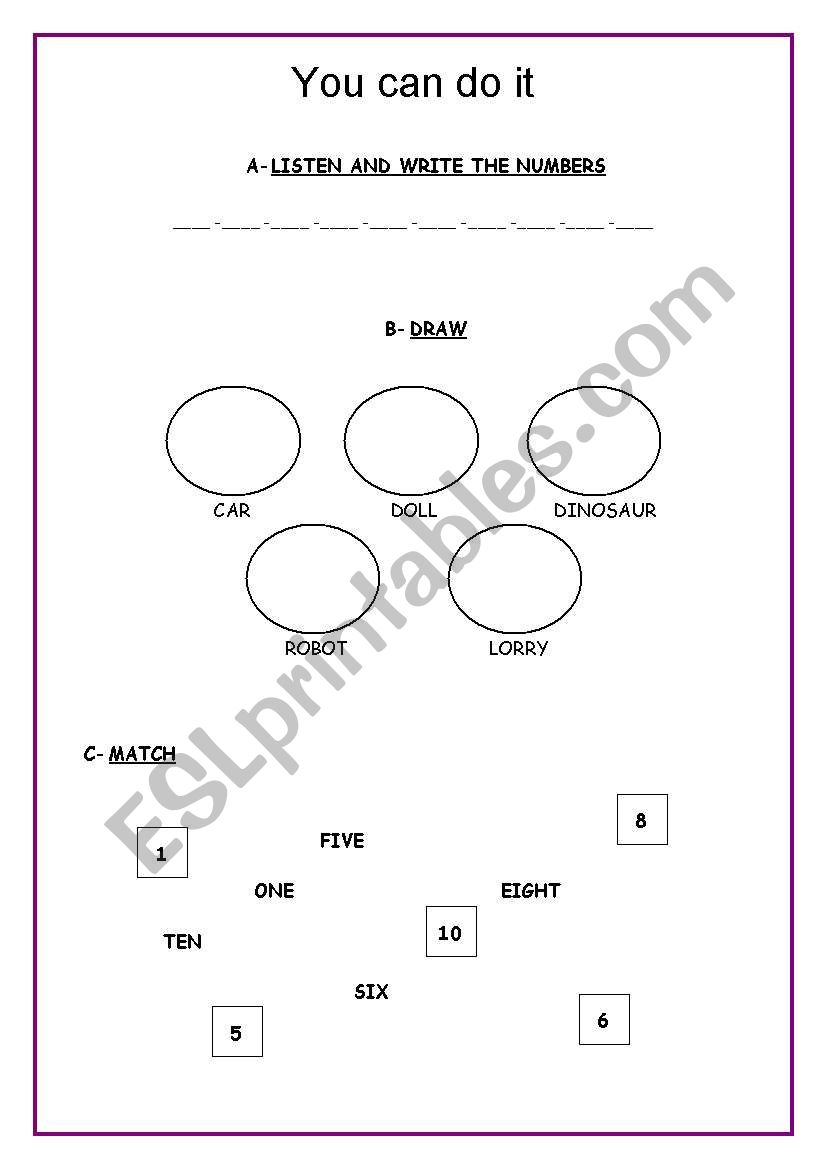 numbers and toys test (TEST 2)