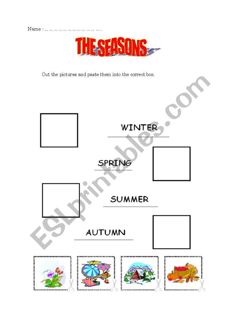 The seasons worksheet