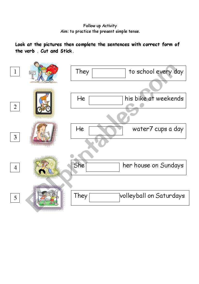 present simple tense worksheet