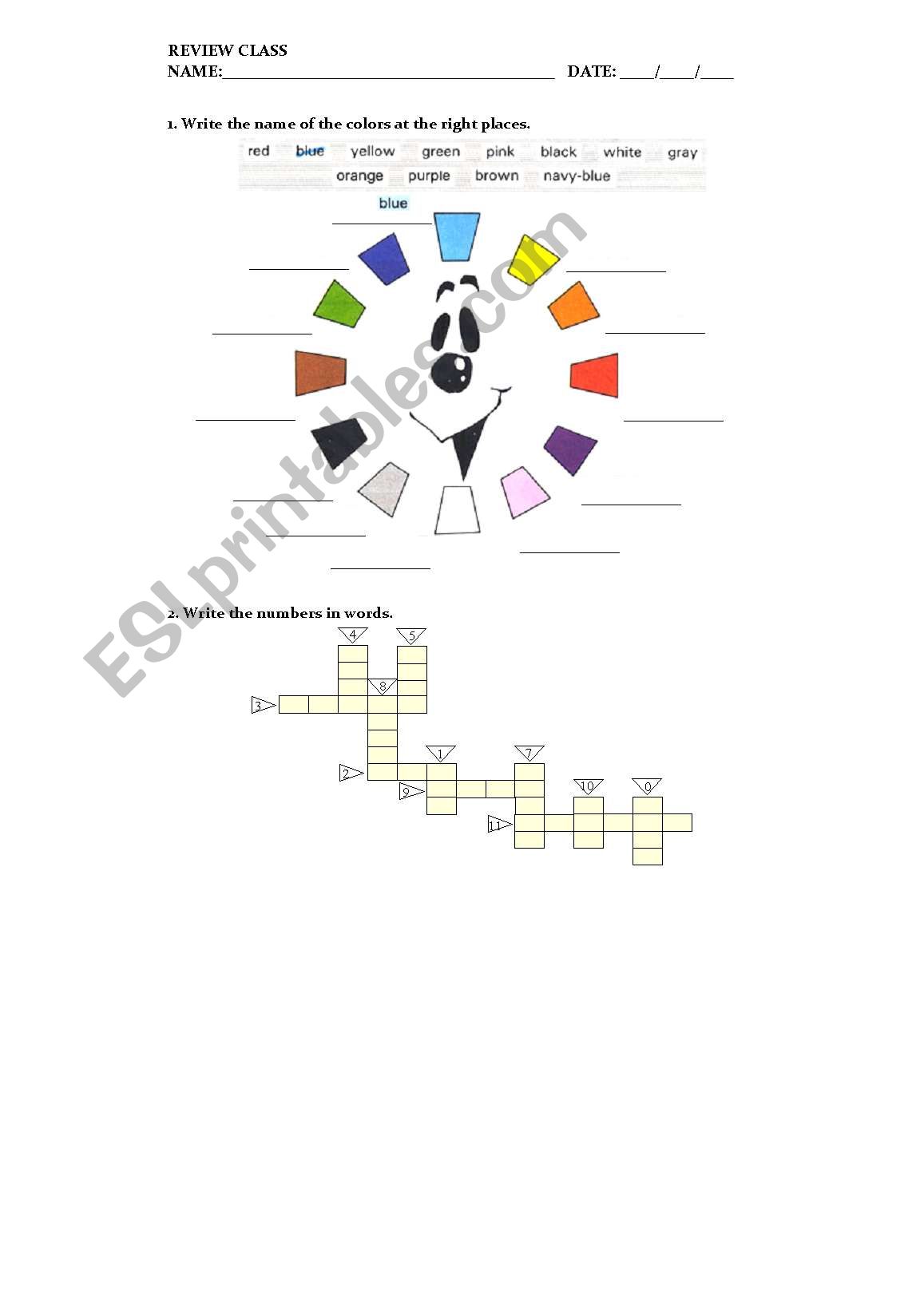 colour matching worksheet worksheet