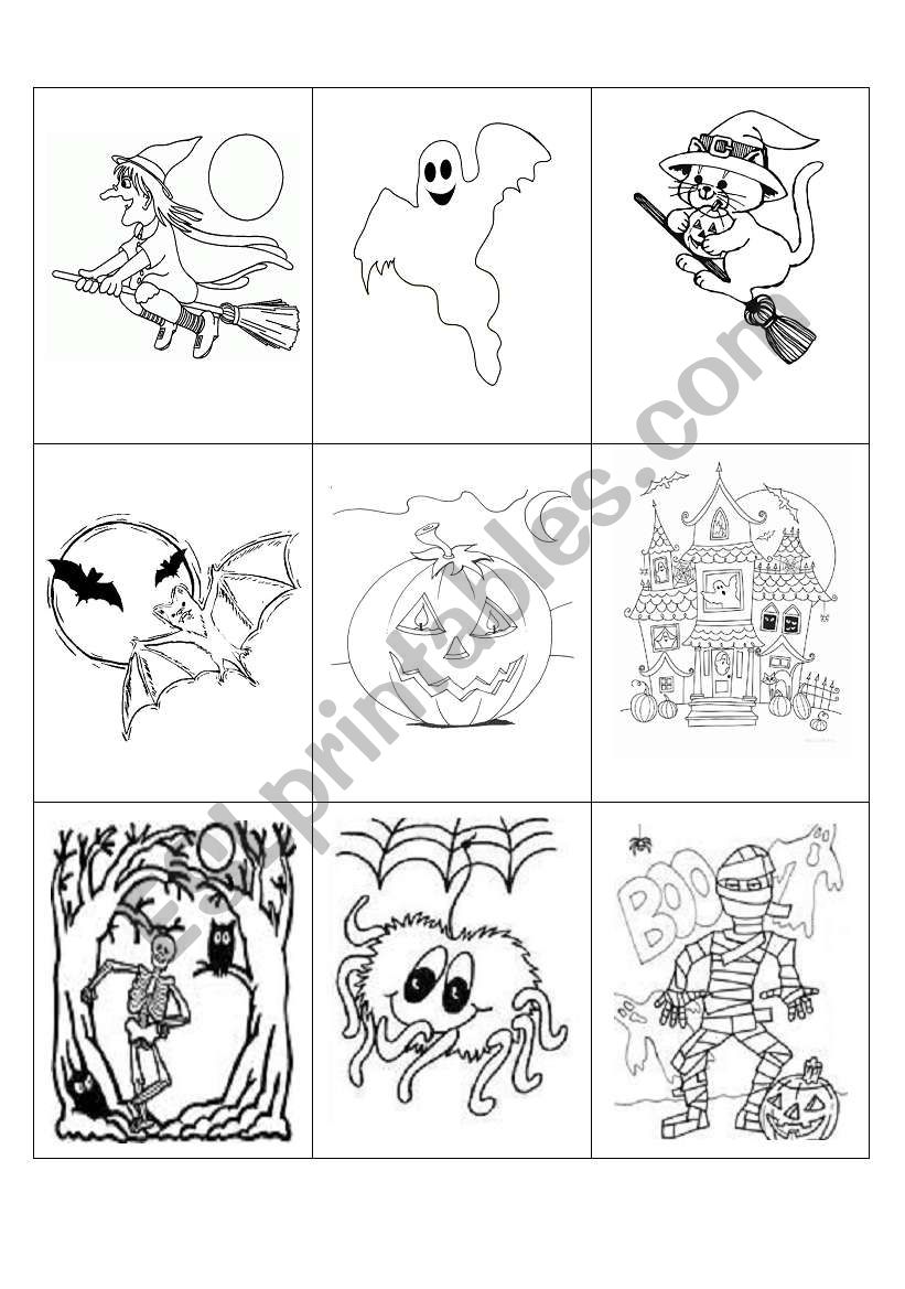 Halloween game (five pages) worksheet