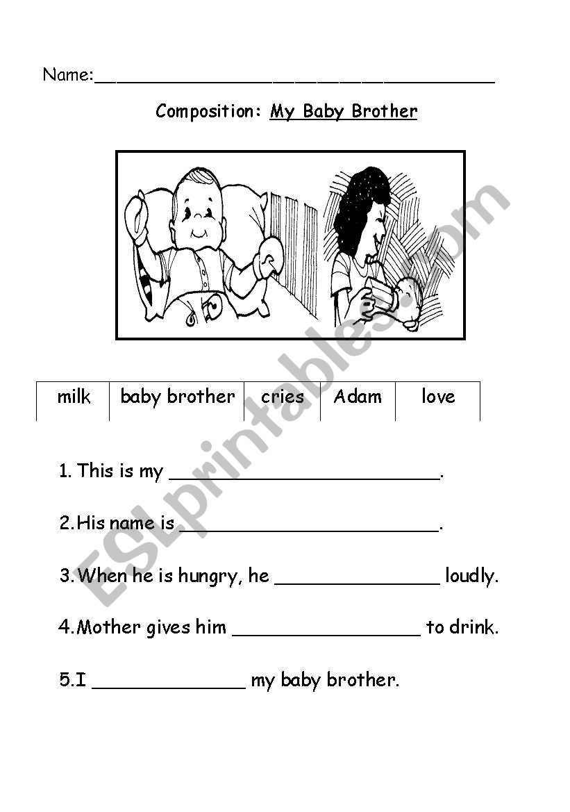 My Baby Brother Composition worksheet
