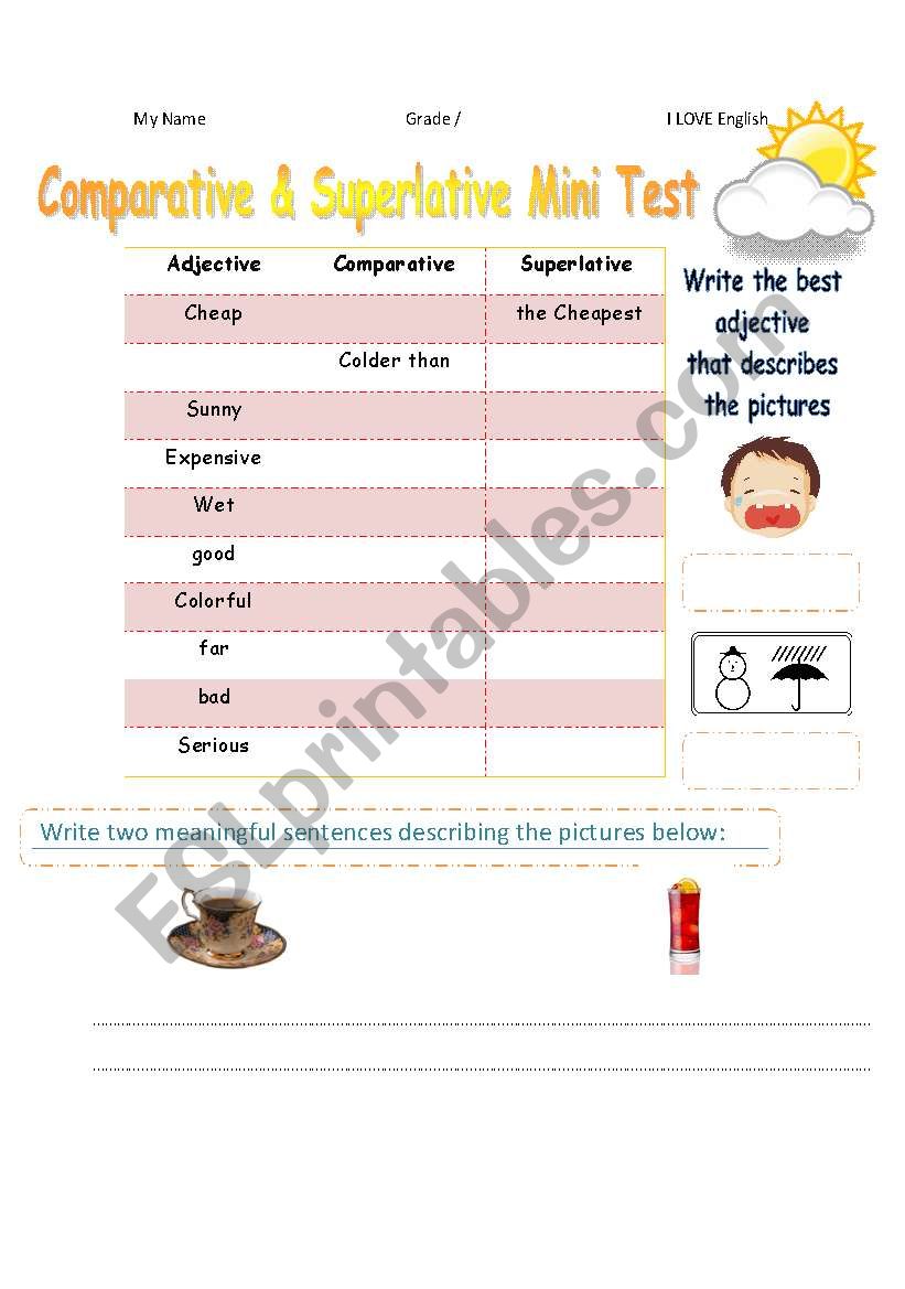 Comparative & Superlative Mini Test