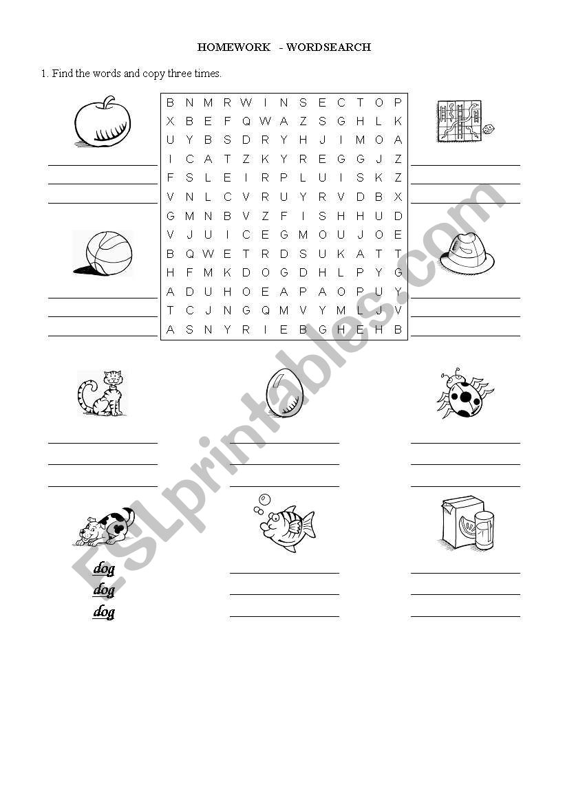 Toys - wordsearch and writing worksheet