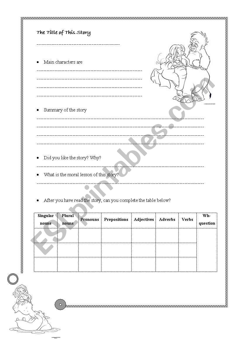 english-worksheets-a-story-form