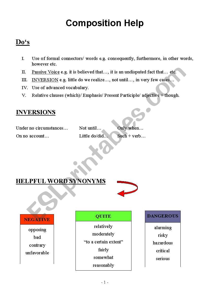 Essay help ecpe worksheet