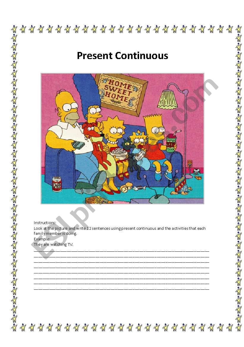 present continuous worksheet