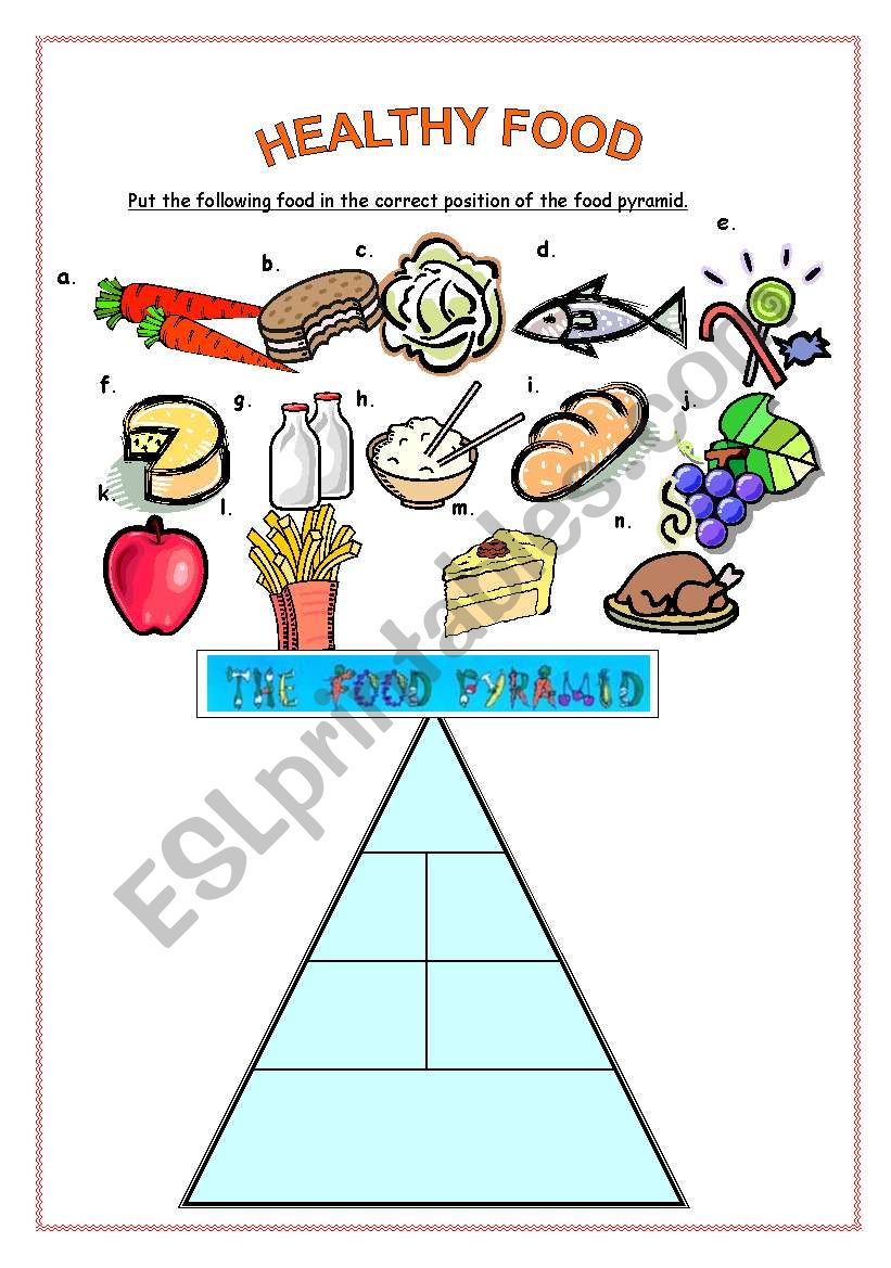 Food Pyramid Worksheet Free Printable