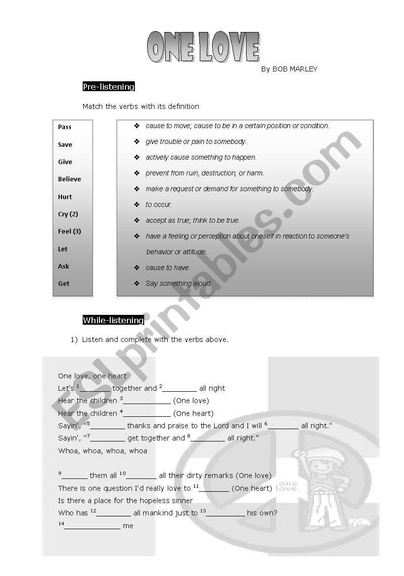 One love!  worksheet