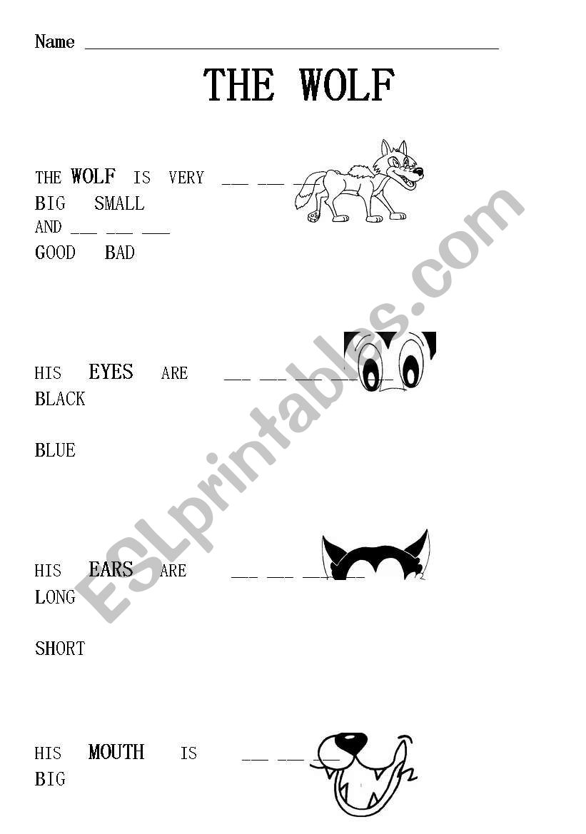 english-worksheets-the-wolf