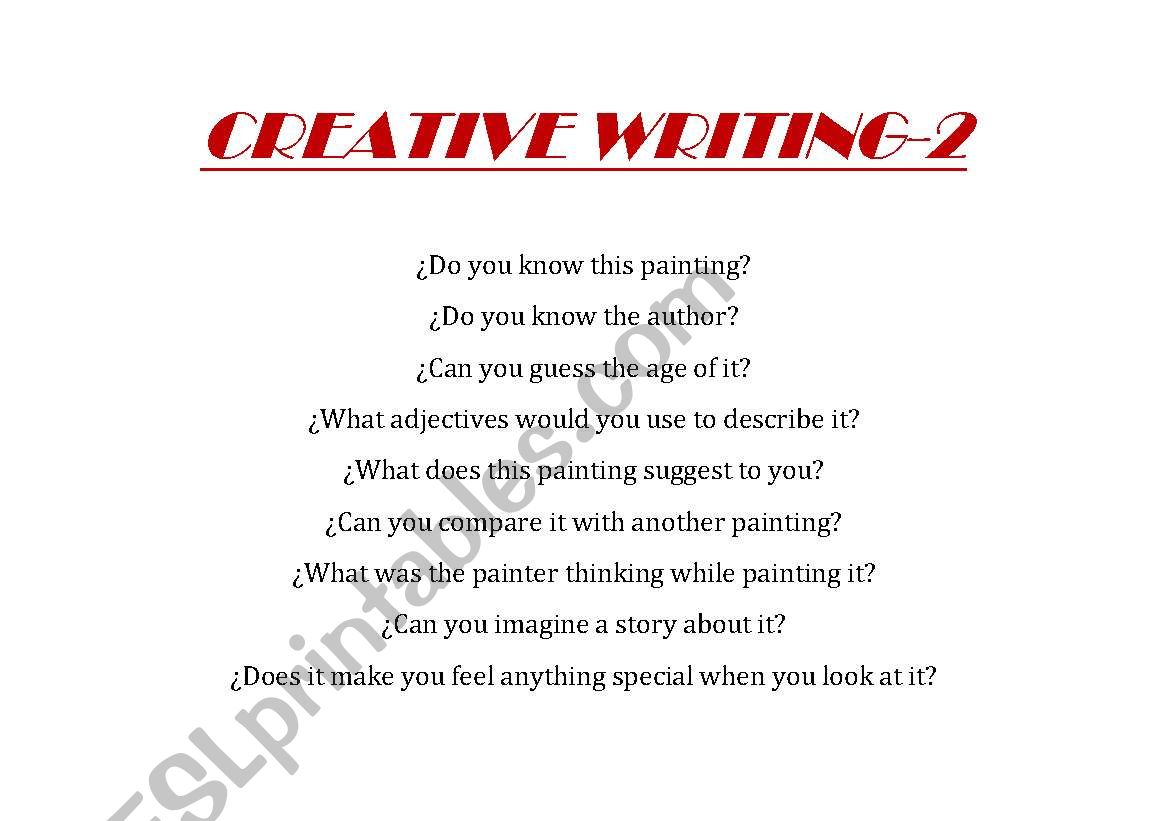 CREATIVE WRITING 2 worksheet