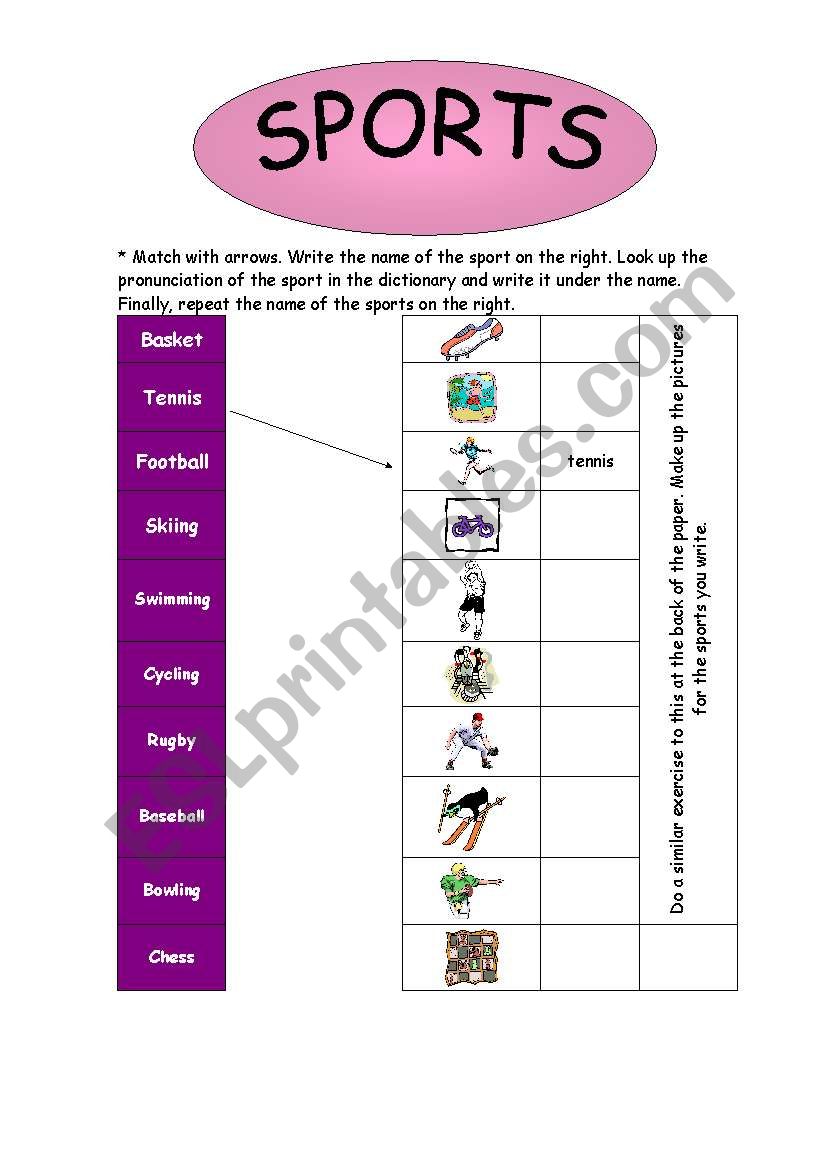 Sports worksheet