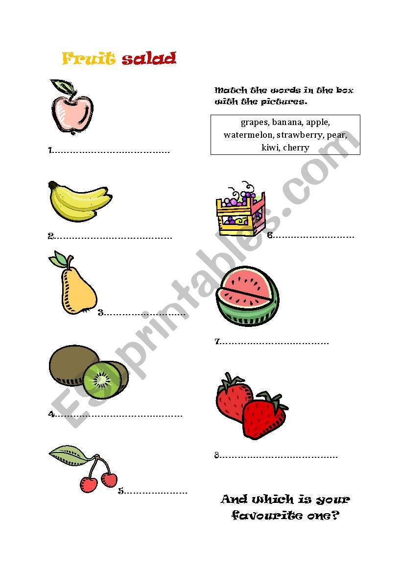 fruit salad worksheet