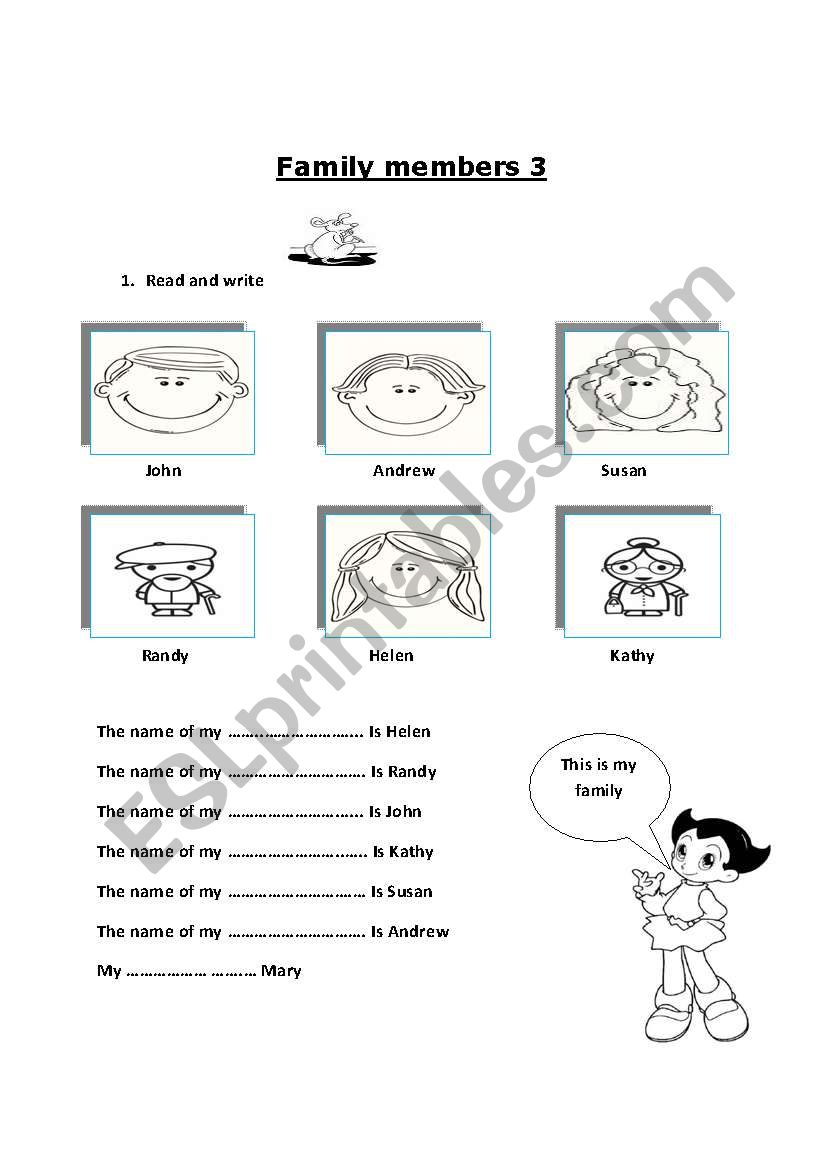 Family Members 3 worksheet